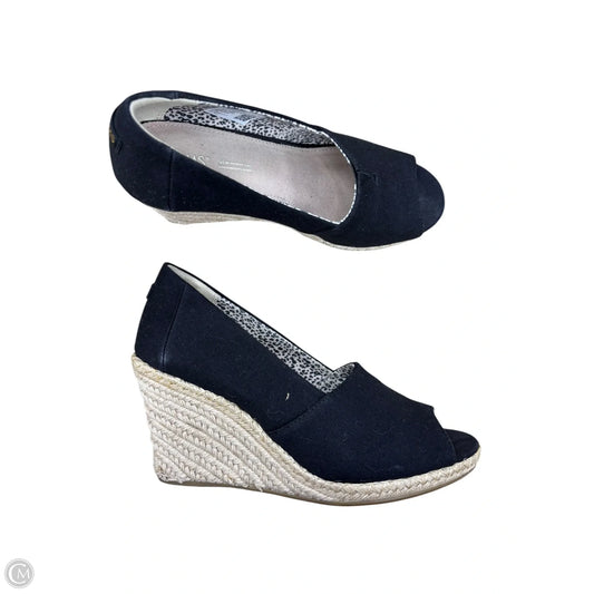 Shoes Heels Wedge By Toms In Black & Tan, Size: 8