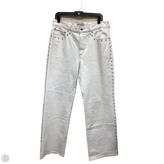 Jeans Straight By Abercrombie And Fitch In Cream Denim, Size: 12