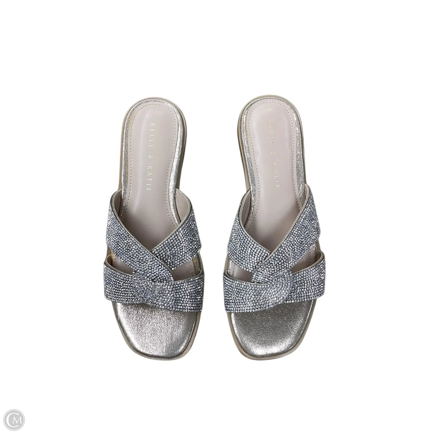 Sandals Flats By Kelly And Katie In Silver & Tan, Size: 6.5