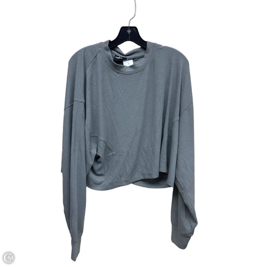 Athletic Top Long Sleeve Crewneck By Mono B In Grey, Size: L