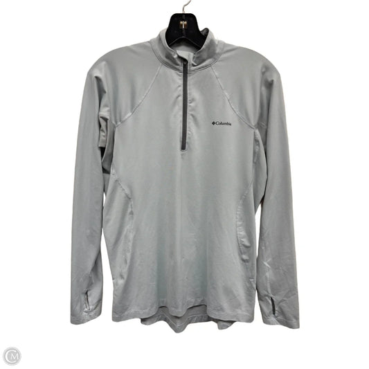 Athletic Top Long Sleeve Collar By Columbia In Grey, Size: L
