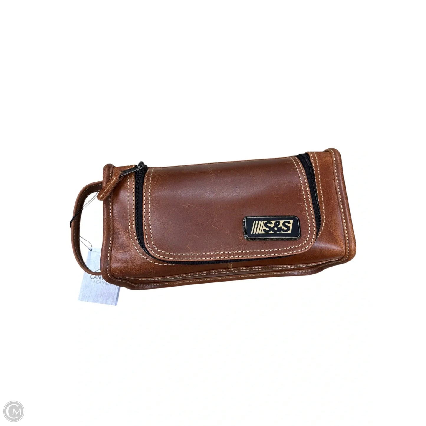 Makeup Bag Leather By Clothes Mentor, Size: Medium