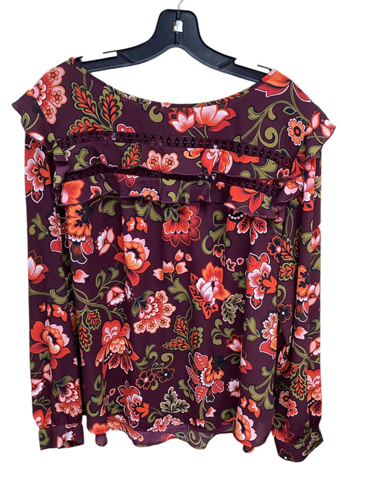Top Long Sleeve By Loft In Floral Print, Size: Xl