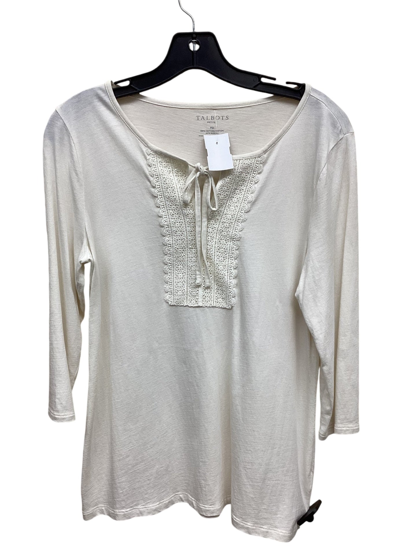 Top Long Sleeve By Talbots In Cream, Size: M