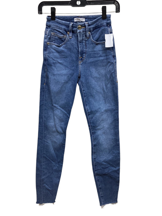 Jeans Skinny By Good American In Blue Denim, Size: 0
