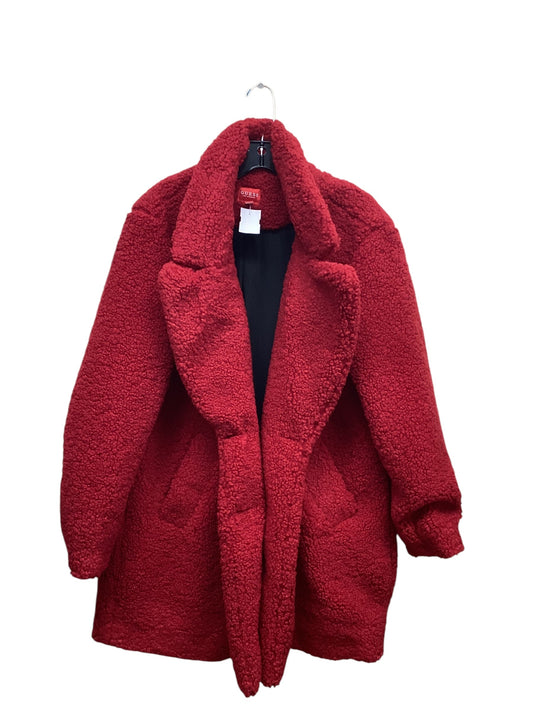Coat Faux Fur & Sherpa By Guess In Red, Size: L