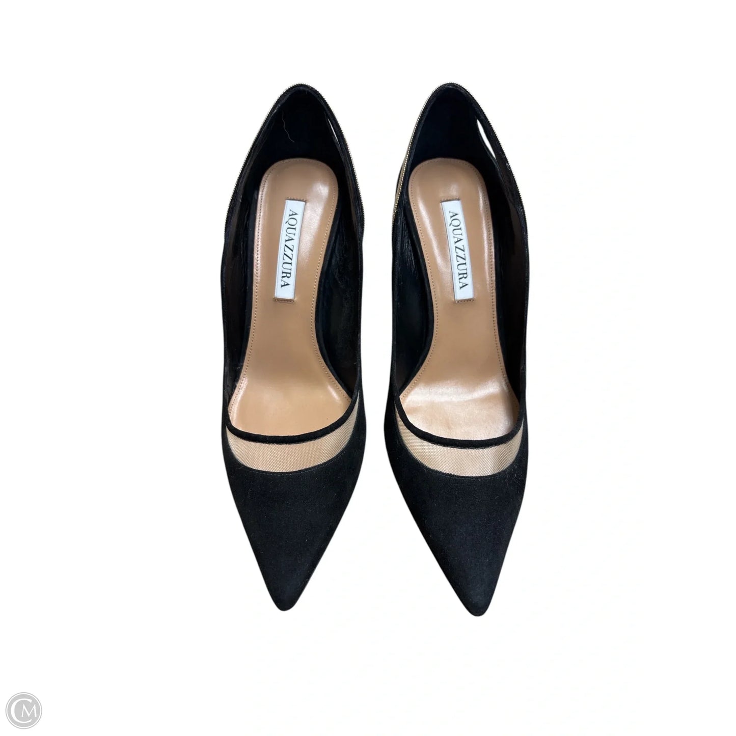 Shoes Designer By Aquazzura In Black & Gold, Size: 8