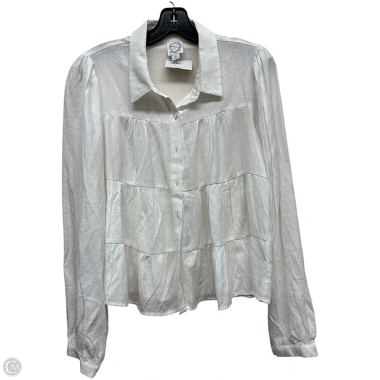 Top Long Sleeve By Blue Rain In White, Size: Xl