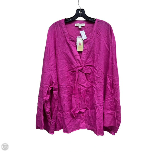 Top Long Sleeve By Michael By Michael Kors In Pink, Size: 3x