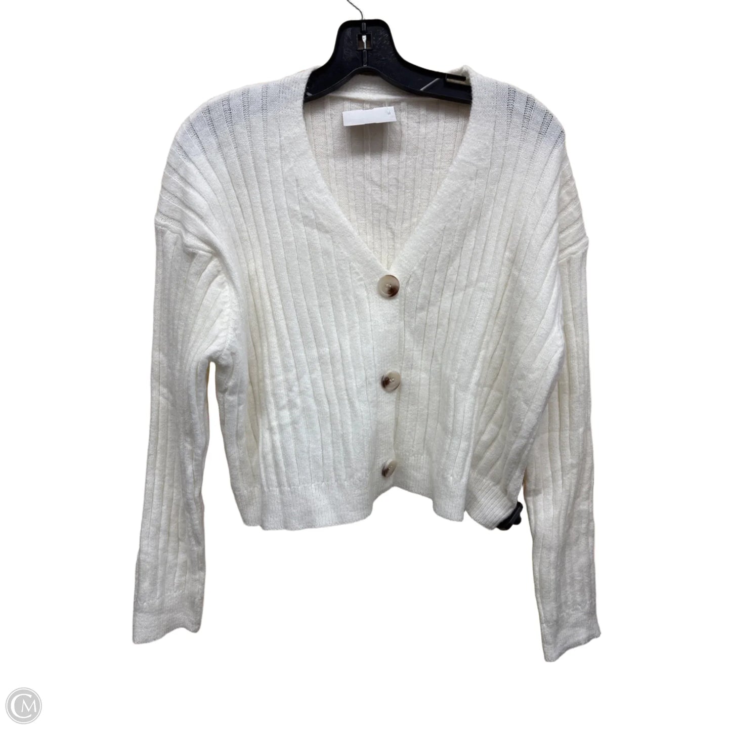 Sweater Cardigan By Clothes Mentor In Cream, Size: Xl