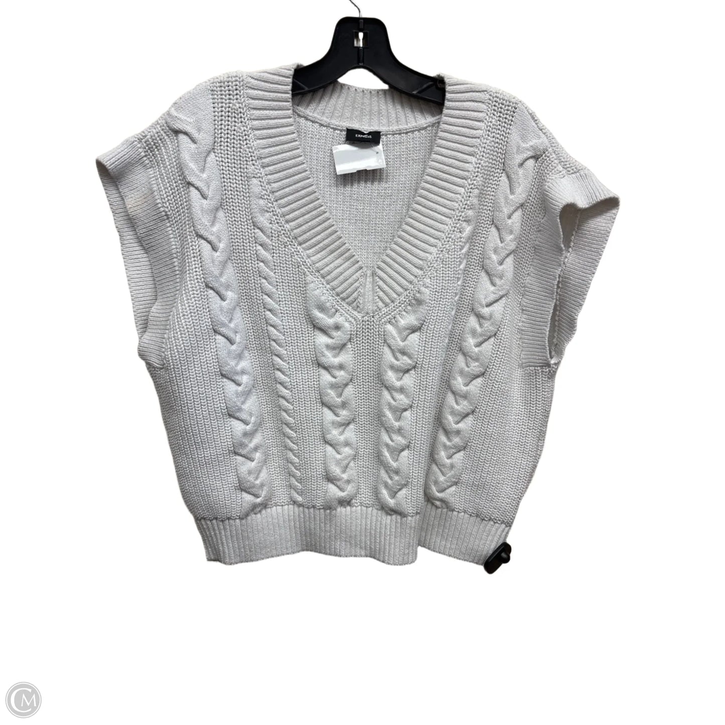 Vest Sweater By Express In White, Size: Xl