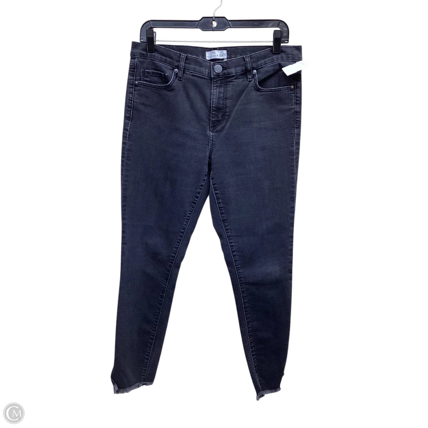 Jeans Skinny By Loft In Black Denim, Size: 10