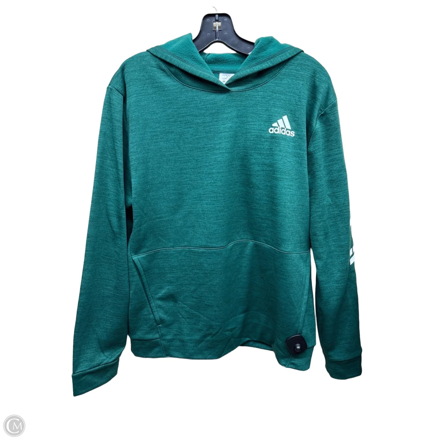 Athletic Sweatshirt Hoodie By Adidas In Green, Size: Xl