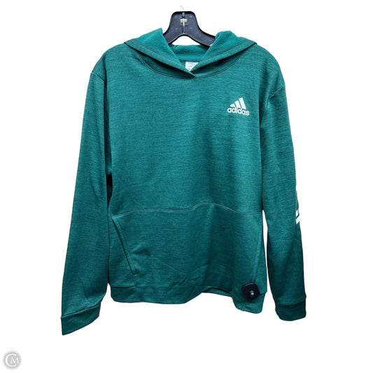 Athletic Sweatshirt Hoodie By Adidas In Green, Size: Xl