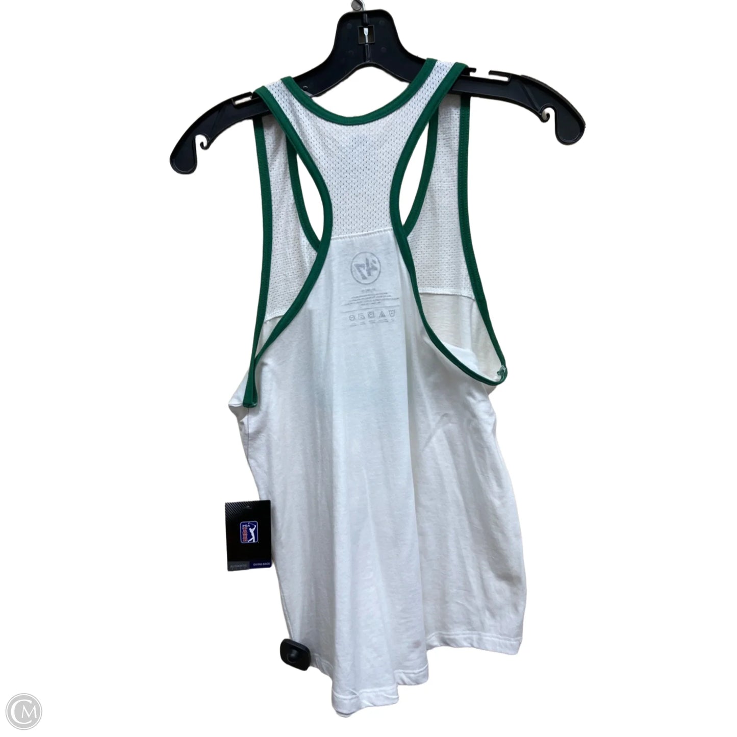 Athletic Tank Top By Clothes Mentor In Green & White, Size: M