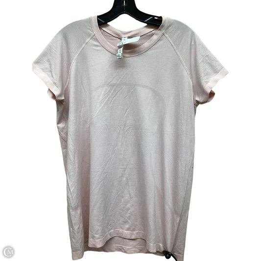 Athletic Top Short Sleeve By Lululemon In Pink, Size: 14