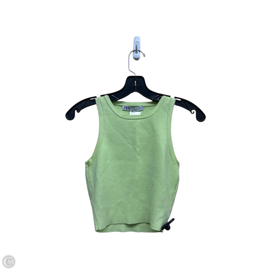 Top Sleeveless By Zara In Green, Size: S