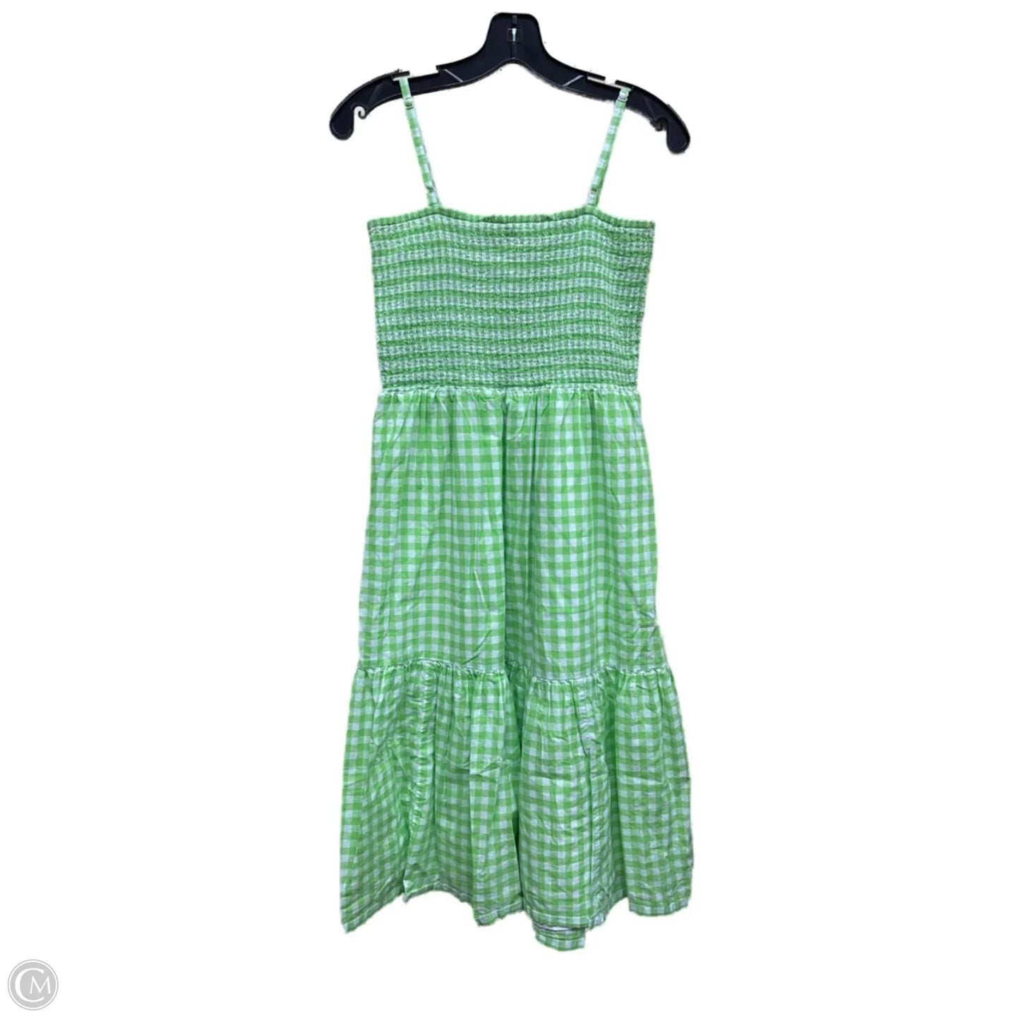 Dress Casual Midi By J. Crew In Green & White, Size: M