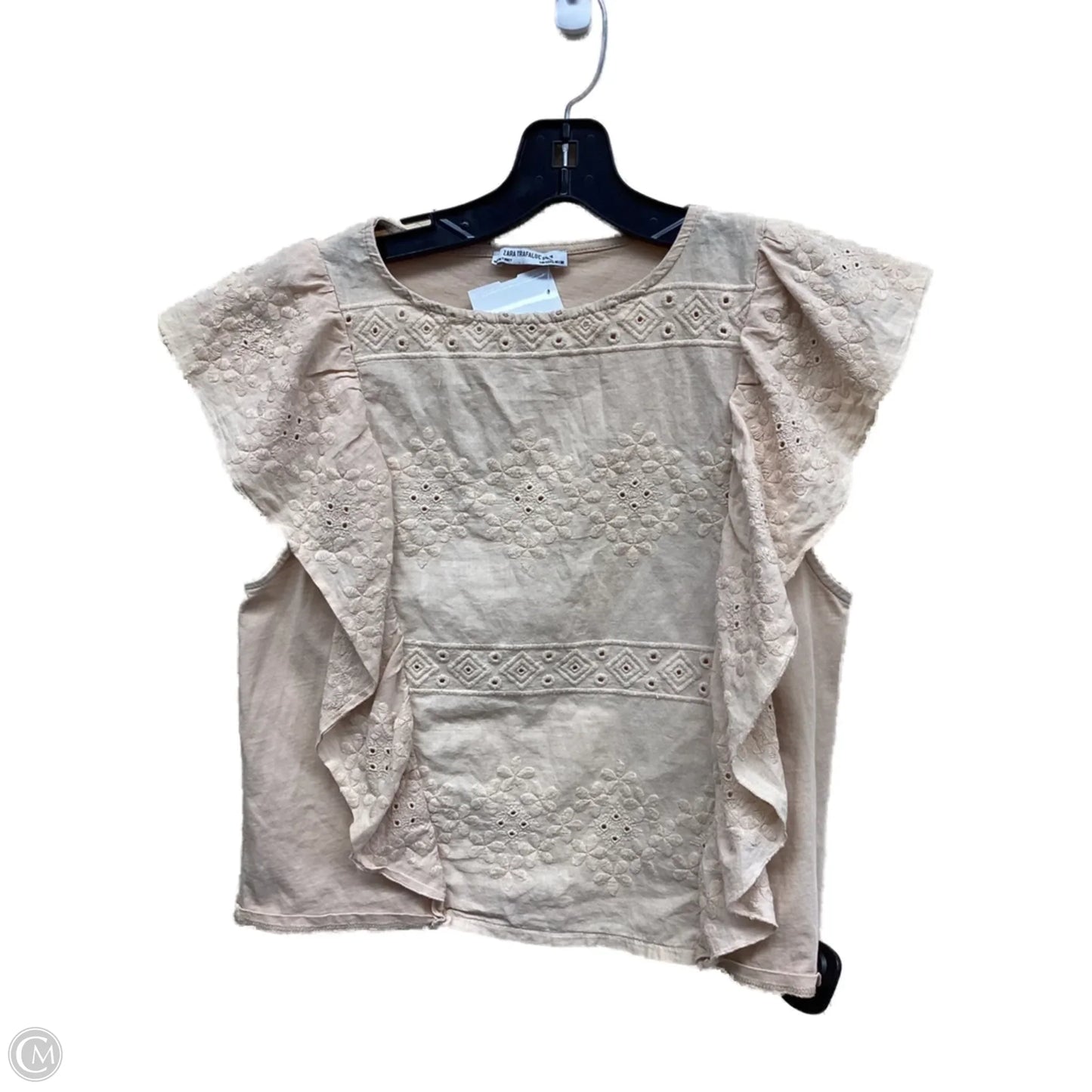 Top Sleeveless By Zara In Tan, Size: L