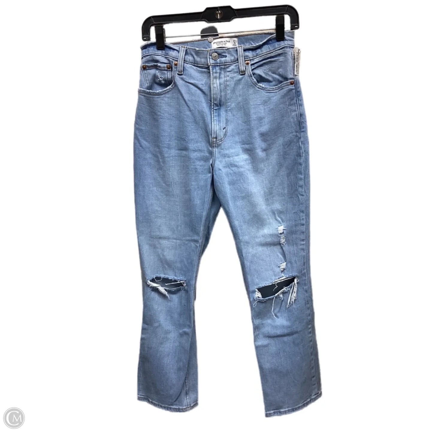 Jeans Straight By Abercrombie And Fitch In Blue Denim, Size: 4