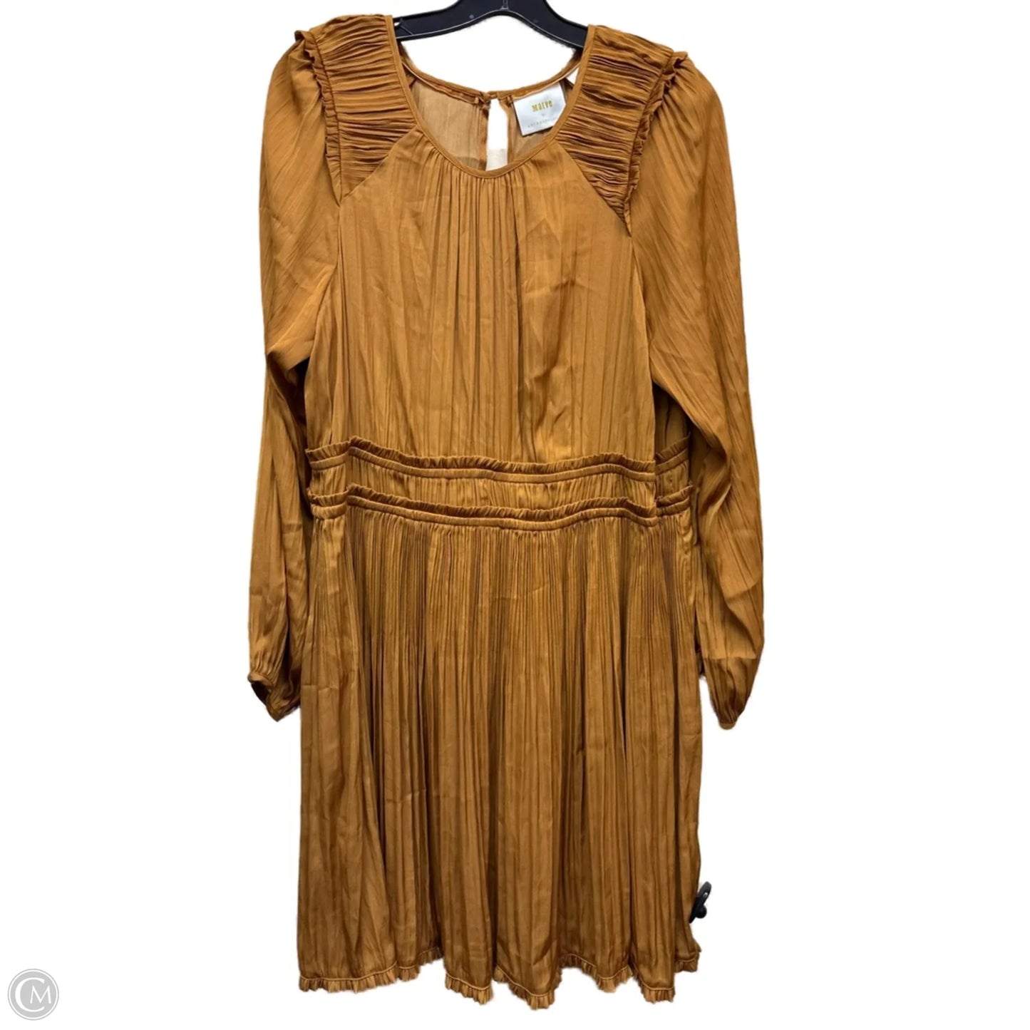 Dress Casual Midi By Maeve In Gold, Size: L