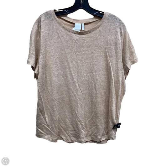 Top Short Sleeve By H&m In Tan, Size: L