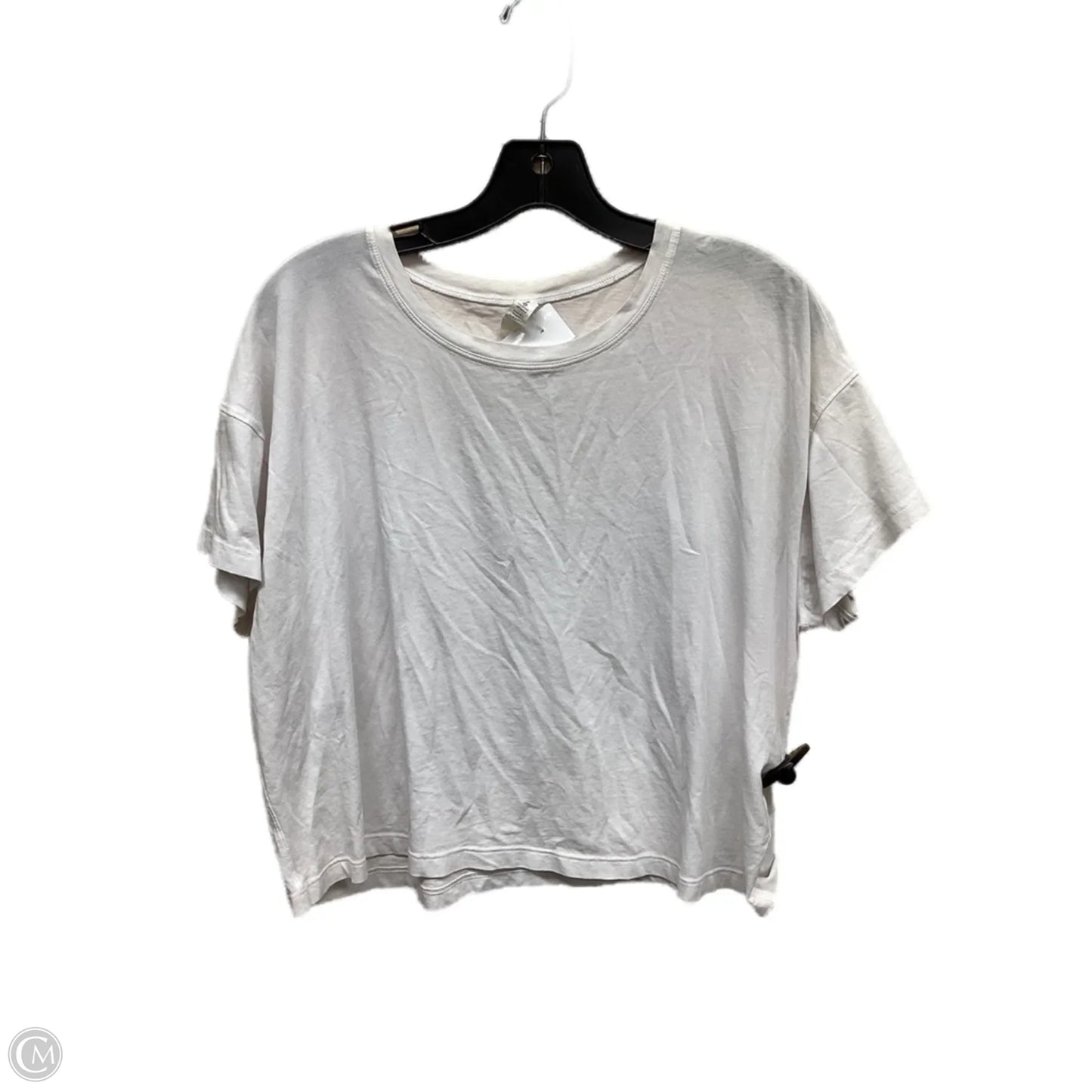 Athletic Top Short Sleeve By Lululemon In White, Size: 10