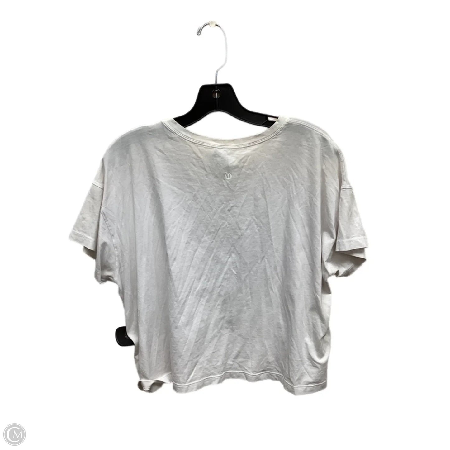 Athletic Top Short Sleeve By Lululemon In White, Size: 10