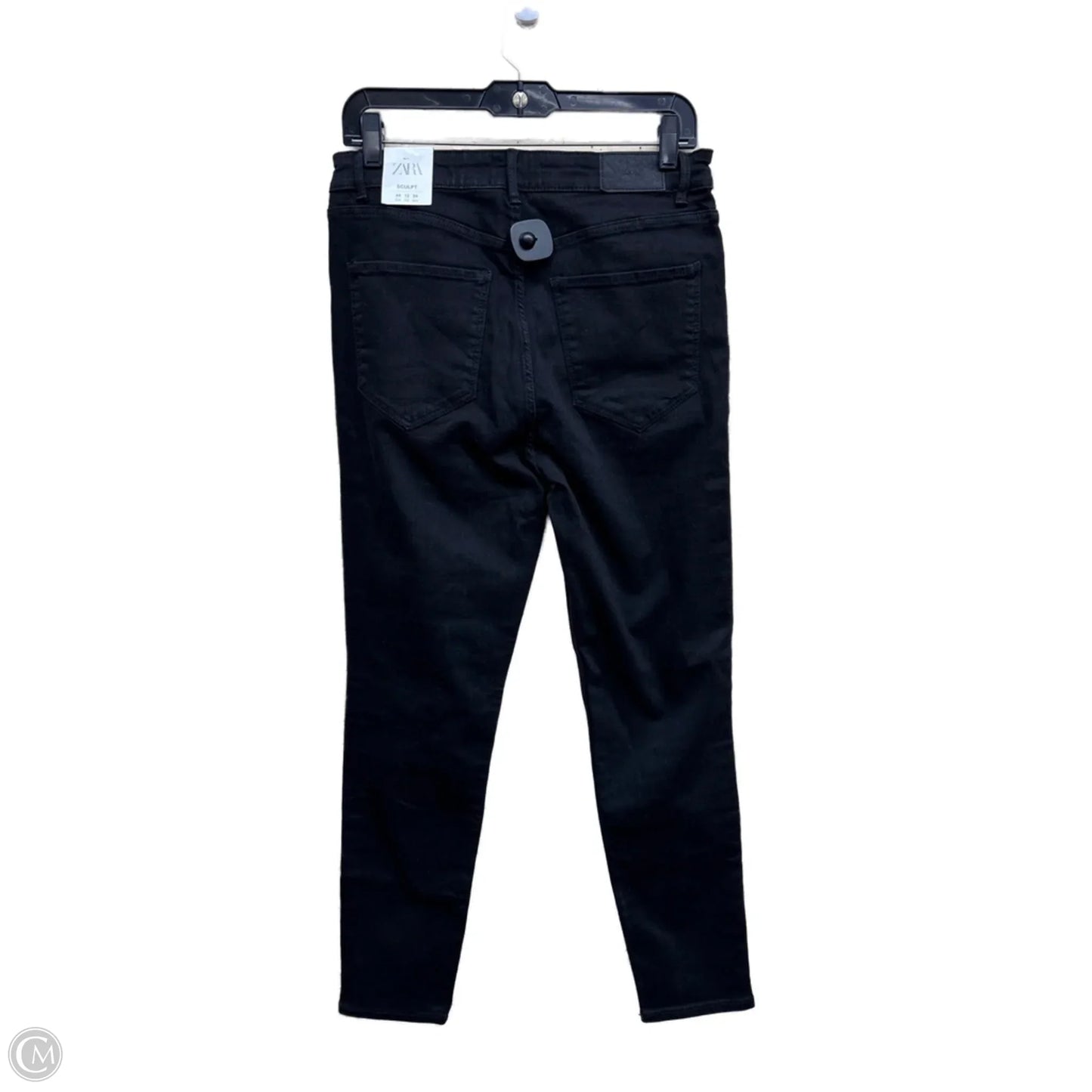 Jeans Skinny By Zara In Black Denim, Size: 12