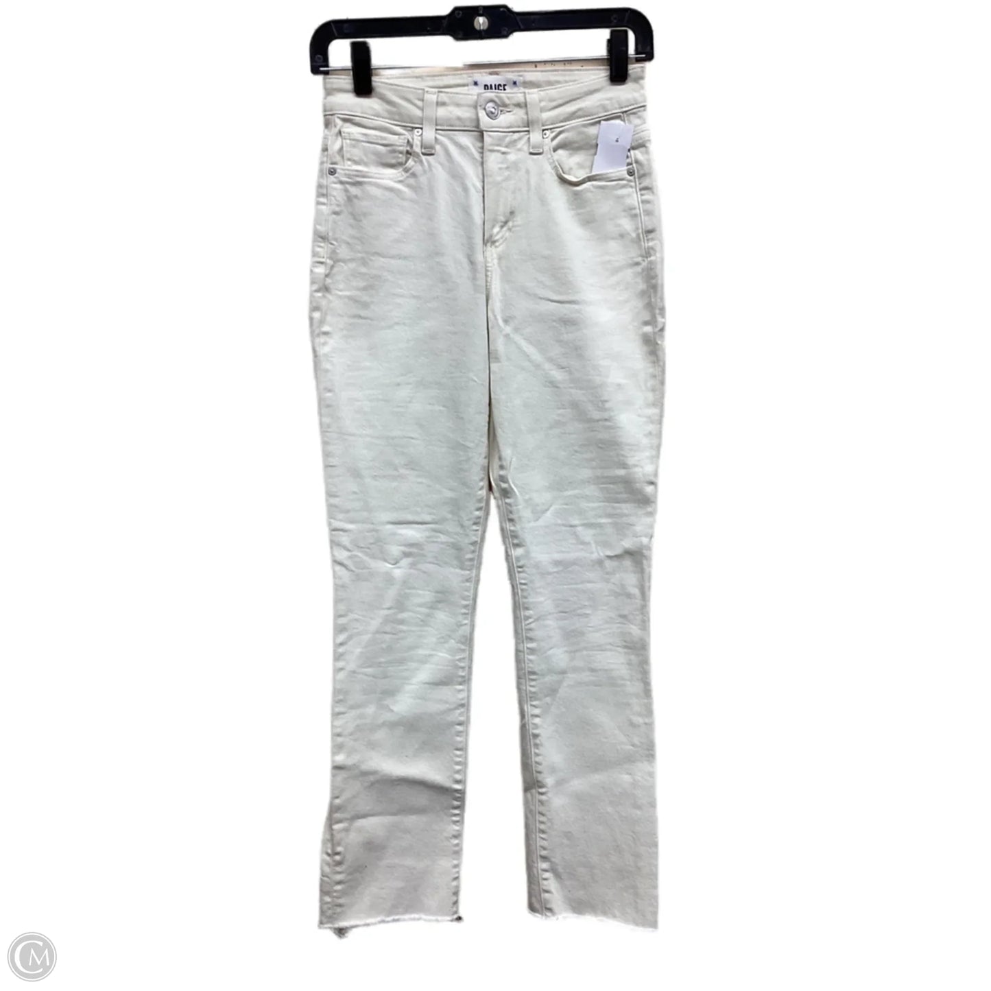 Jeans Straight By Paige In Cream Denim, Size: 0