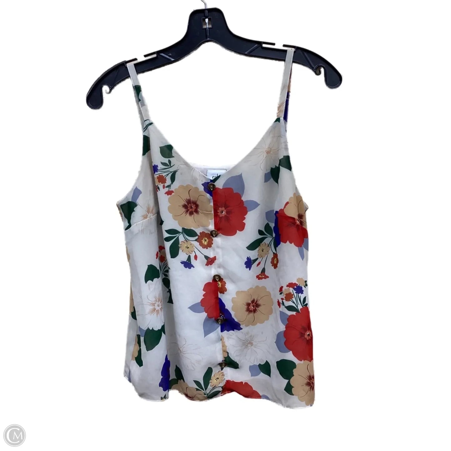 Top Sleeveless By Cabi In Floral Print, Size: S