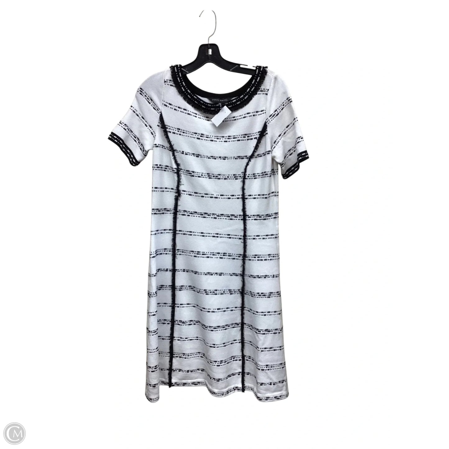 Dress Casual Midi By Ming Wang In Black & White, Size: Xs