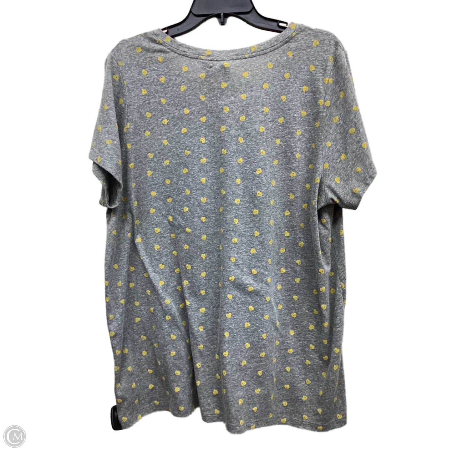 Top Short Sleeve By Cynthia Rowley In Grey & Yellow, Size: 2x