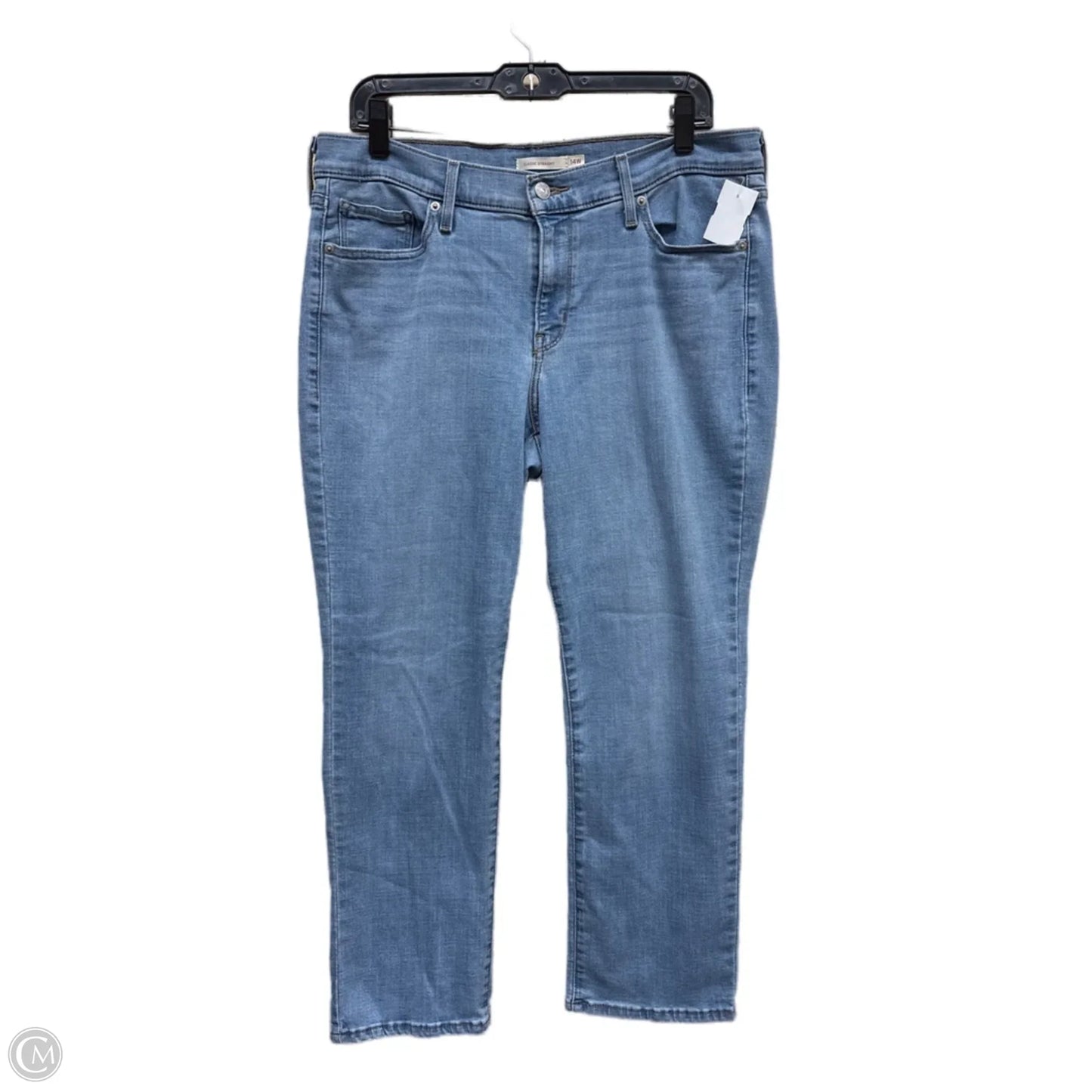 Jeans Straight By Levis In Blue Denim, Size: 14