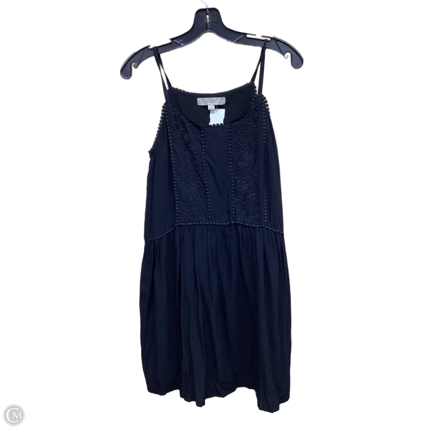 Dress Casual Midi By Loft In Black, Size: Xs