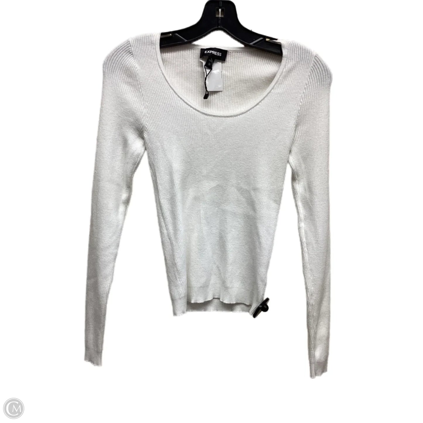 Top Long Sleeve By Express In White, Size: Xs