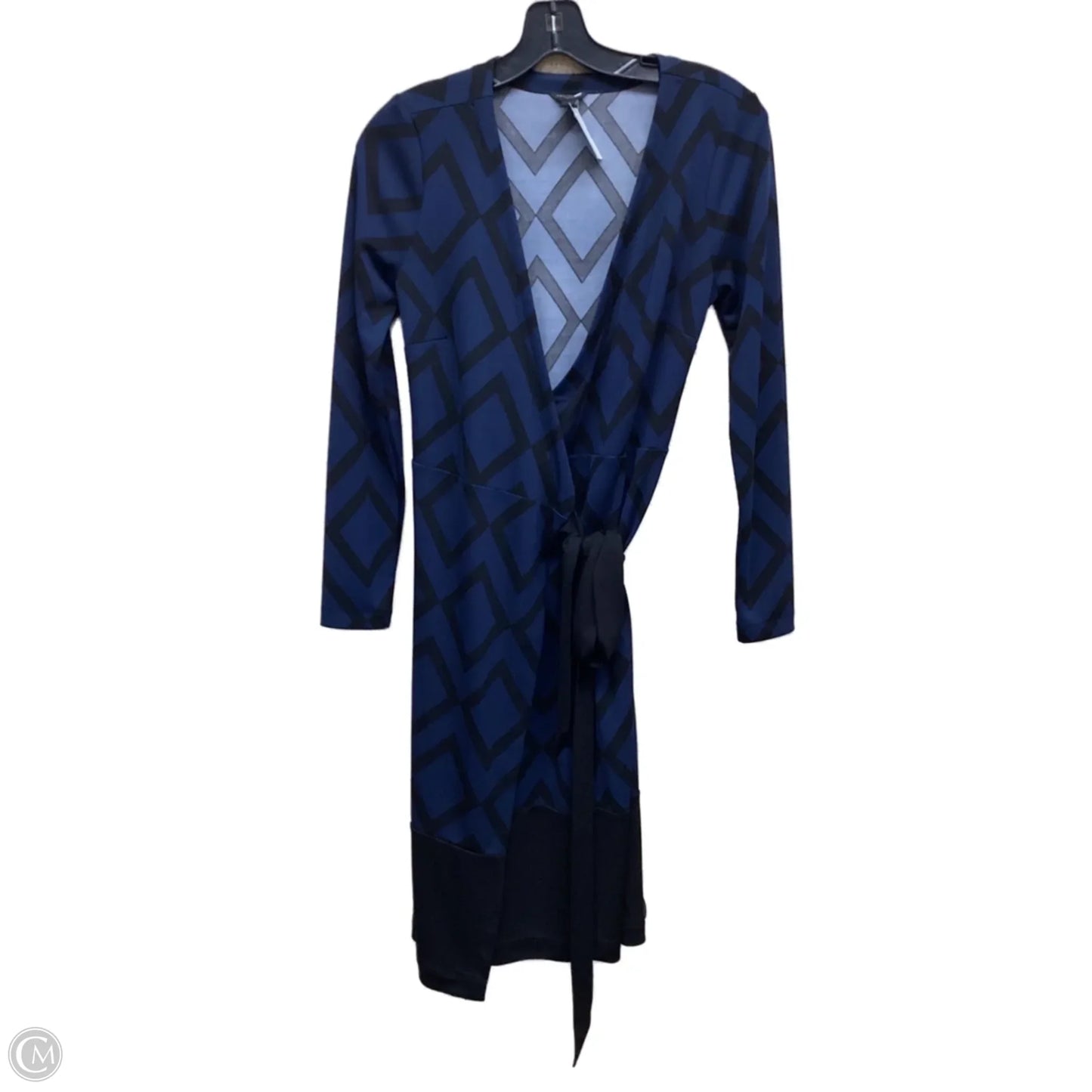 Dress Casual Midi By Ann Taylor In Black & Blue, Size: 4p