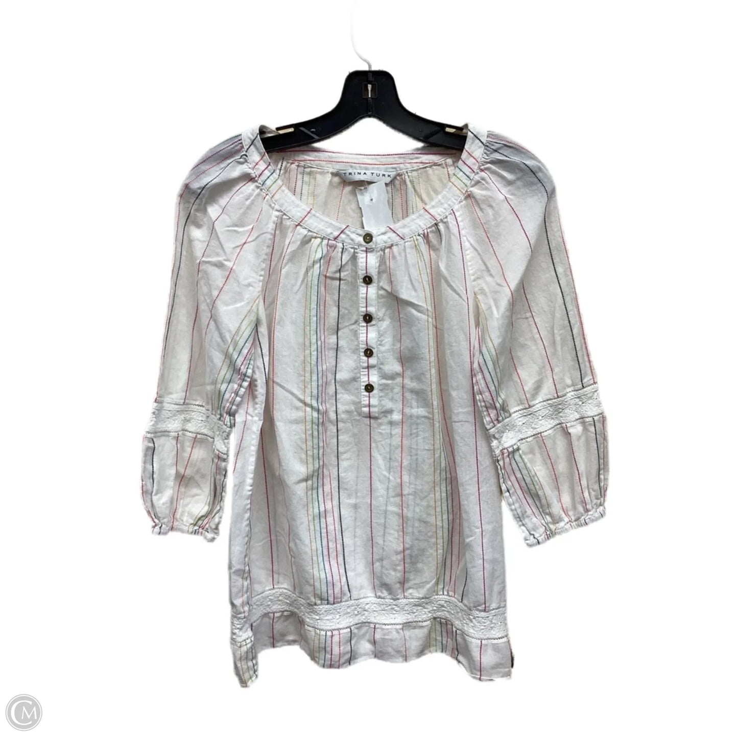 Top Long Sleeve By Trina Turk In Striped Pattern, Size: Xs