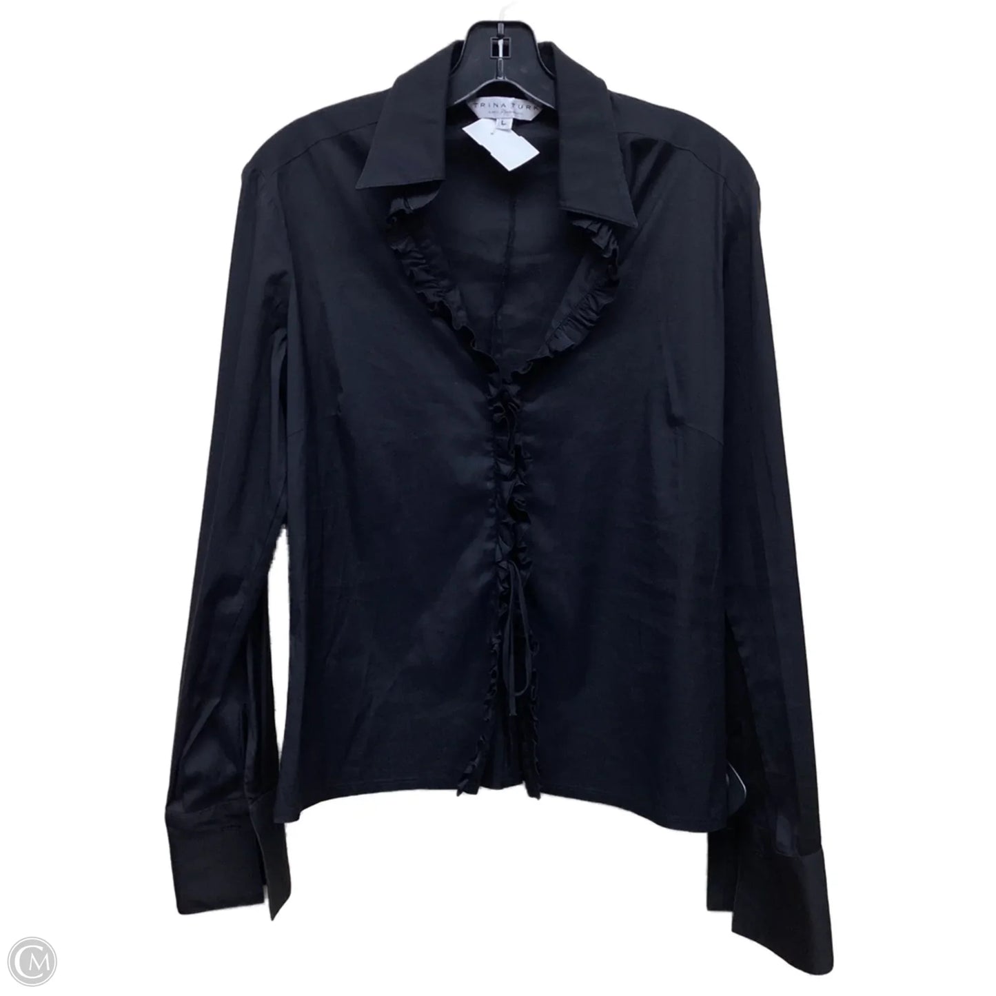 Top Long Sleeve By Trina Turk In Black, Size: L