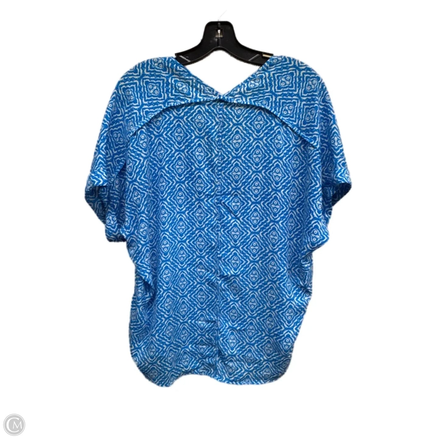 Top Short Sleeve By Lush In Blue & White, Size: M