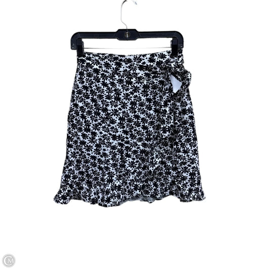 Skirt Midi By Loft In Black & White, Size: 0p