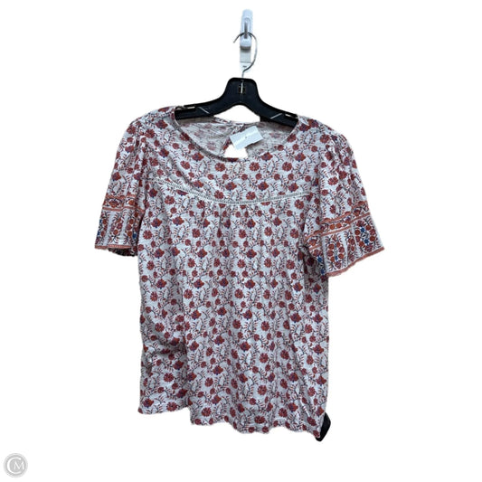 Top Short Sleeve By Lucky Brand In Floral Print, Size: S