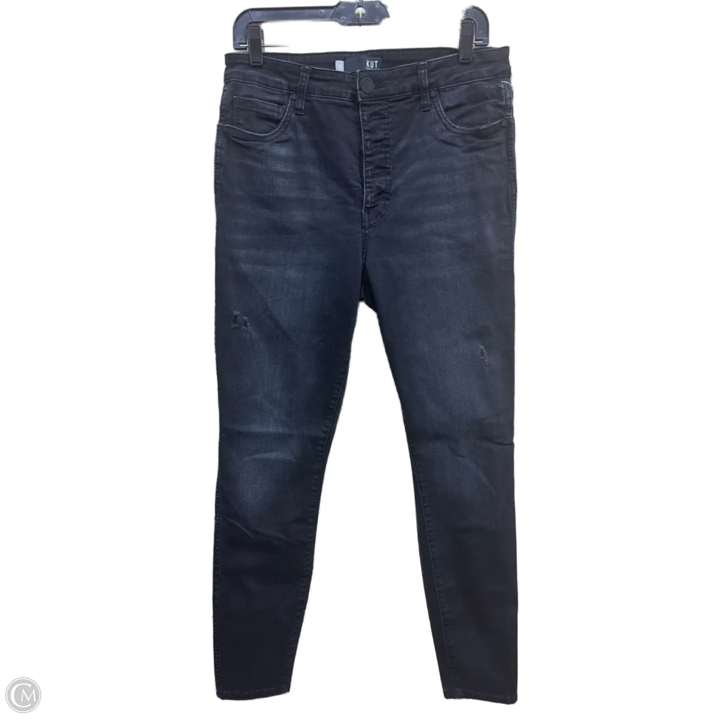 Jeans Skinny By Kut In Black Denim, Size: 12