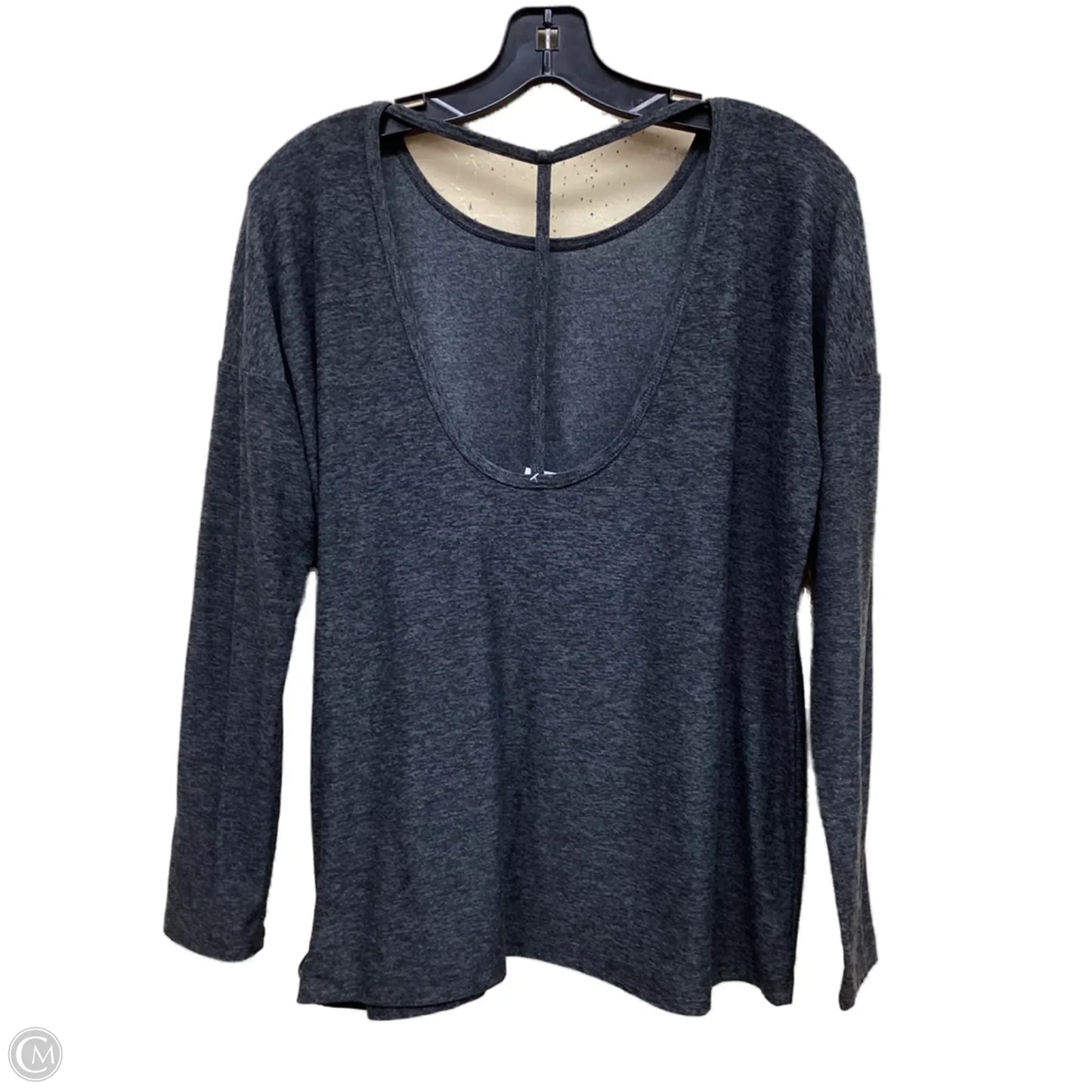 Athletic Top Long Sleeve Collar By Beyond Yoga In Grey, Size: S