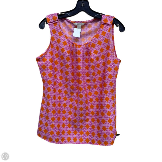 Top Sleeveless By Banana Republic In Orange & Pink, Size: M
