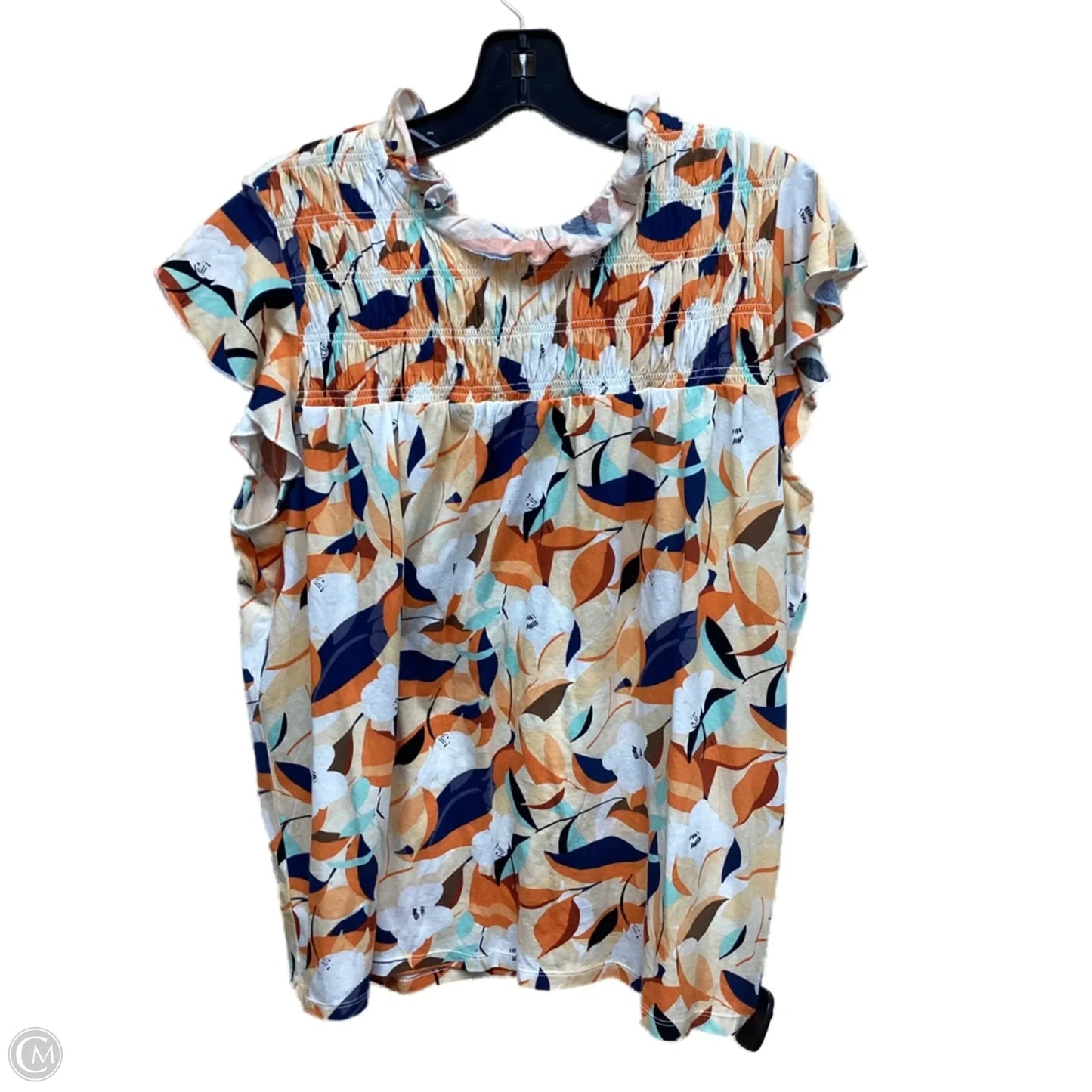 Top Short Sleeve By Ann Taylor In Floral Print, Size: L