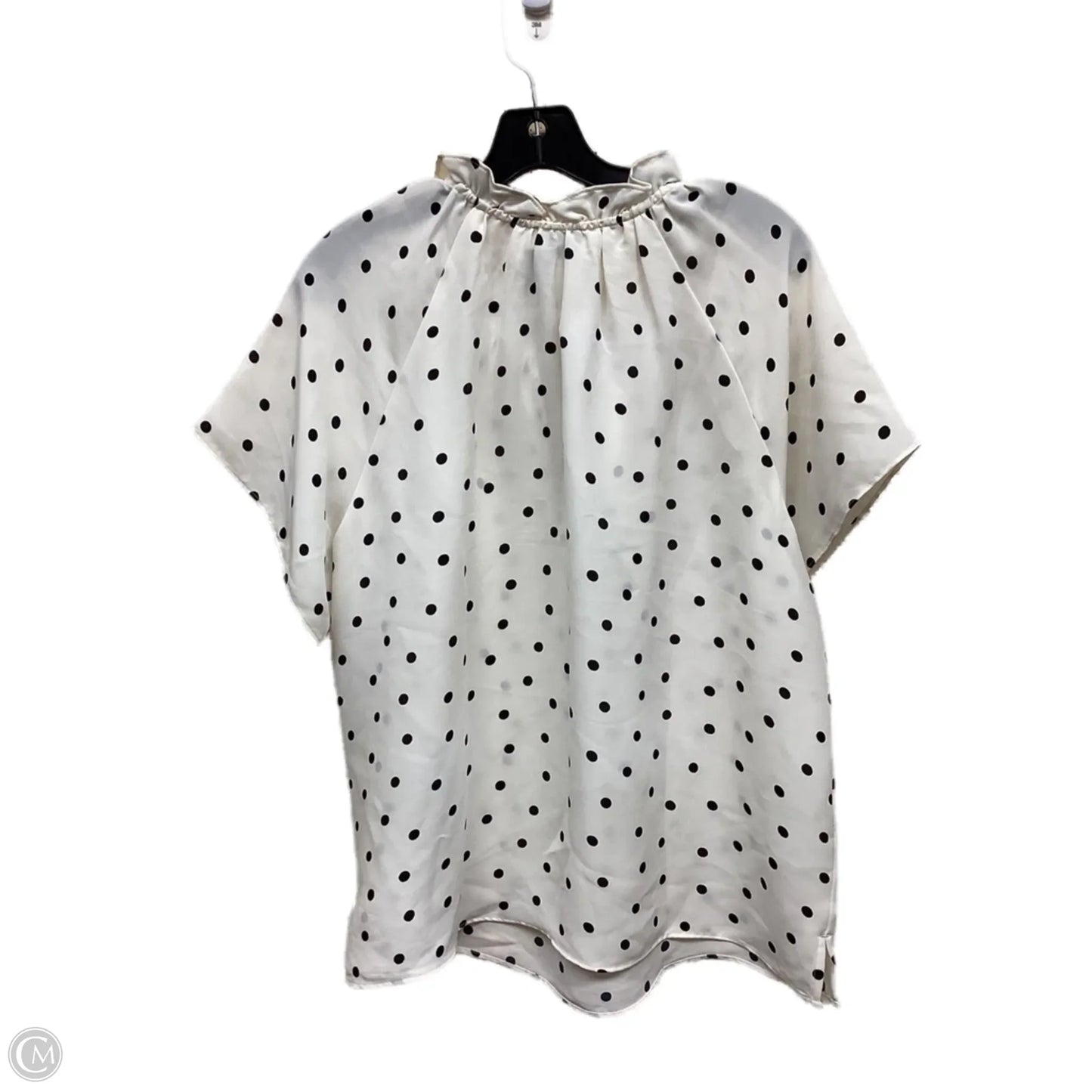 Top Short Sleeve By Ann Taylor In Polkadot Pattern, Size: L