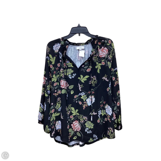 Top Long Sleeve By Loft In Floral Print, Size: L