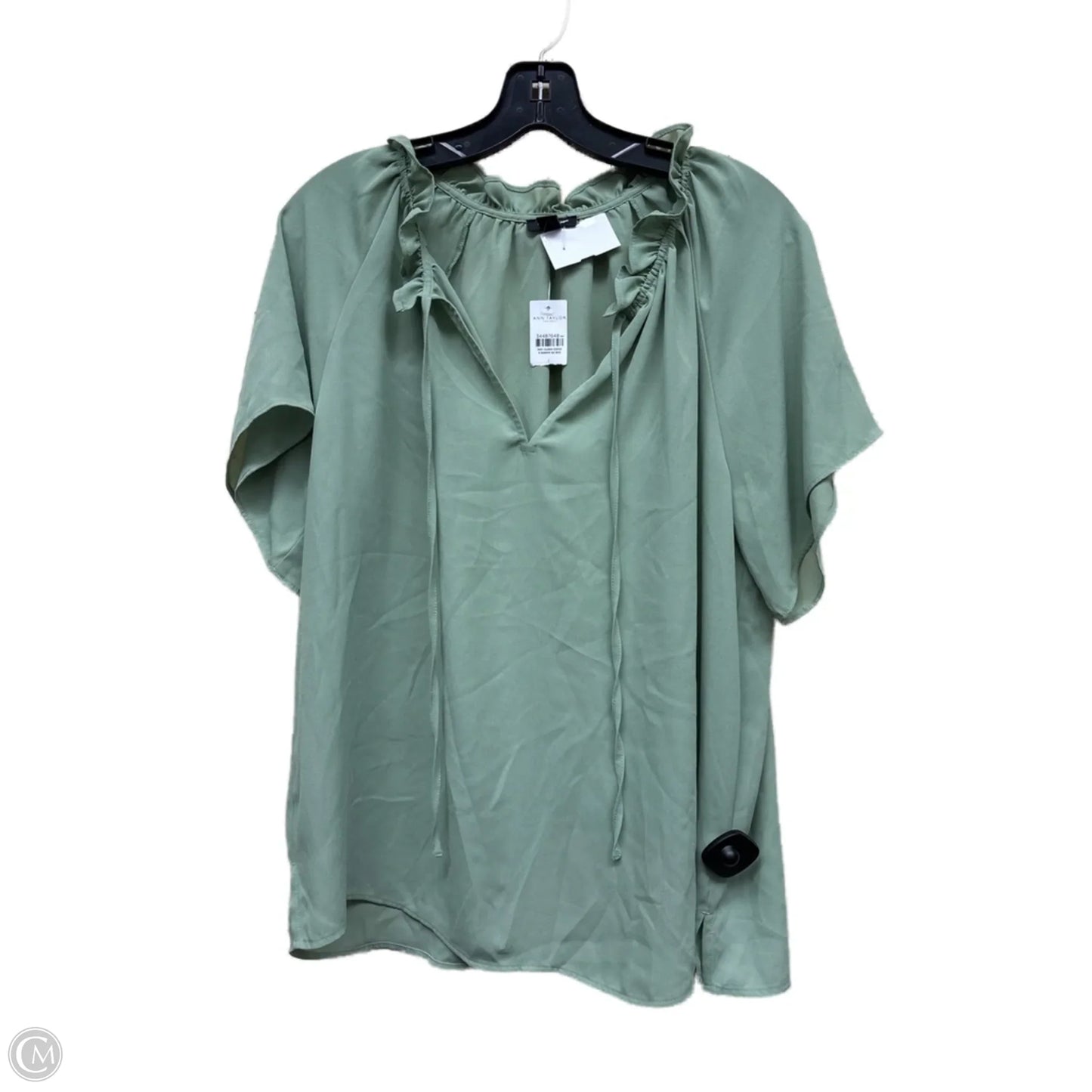 Top Short Sleeve By Ann Taylor In Green, Size: L