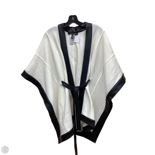 Poncho By White House Black Market In Black & Cream, Size: Osfm